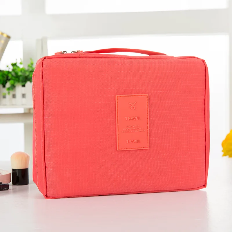 Multifunction Travel Cosmetic Bag Women Makeup Bags Toiletries Organizer Waterproof Female Storage Make Up Cases Wholesale - Цвет: Watermelon red