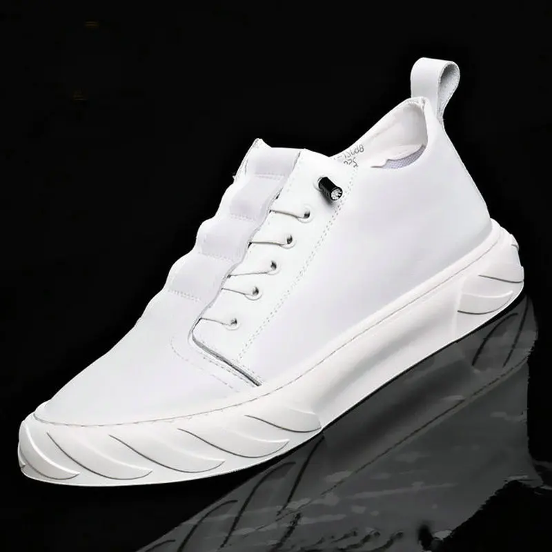 Мужская Повседневная дышащая обувь черные и белые кроссовки на шнуровке A11-87Z