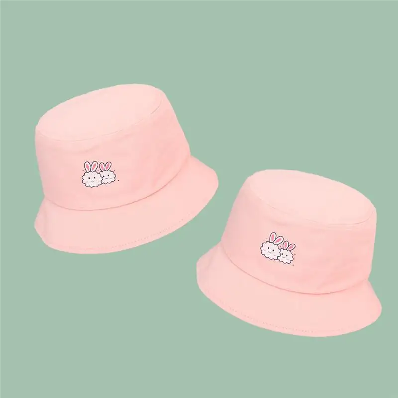 

Панама из хлопка с милым Кроликом, шляпа рыбака, уличная дорожная шапка, солнцезащитные кепки для ребенка, для девочки, 96