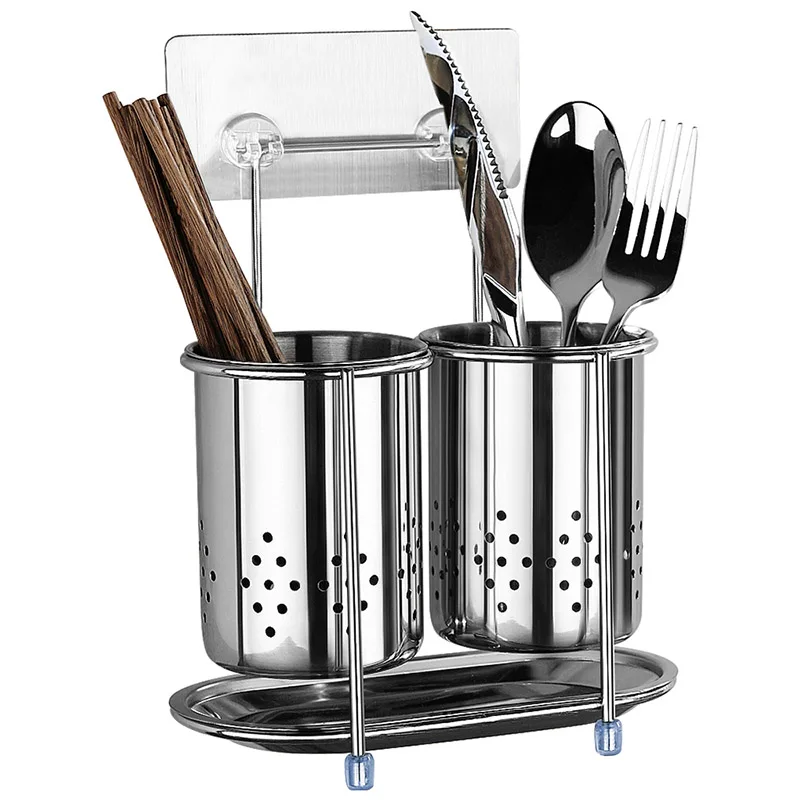 Нержавеющая сталь подвесные палочки для еды клетки ложка держатель вилка стойка усиленная кухня поставка ножи полки столовые приборы Органайзер