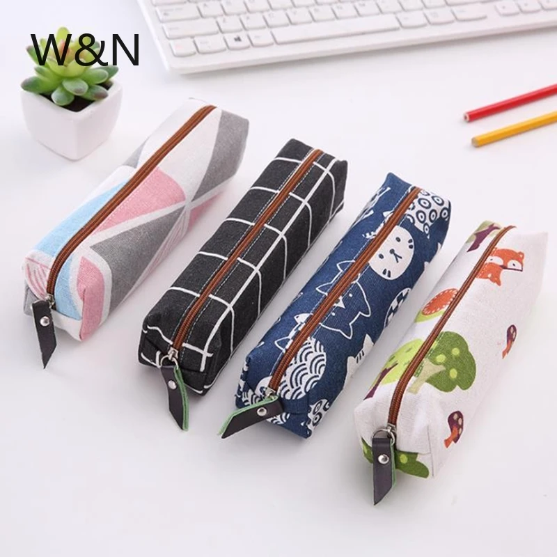 Тканевый чехол-карандаш с геометрическим рисунком для девочек и студентов