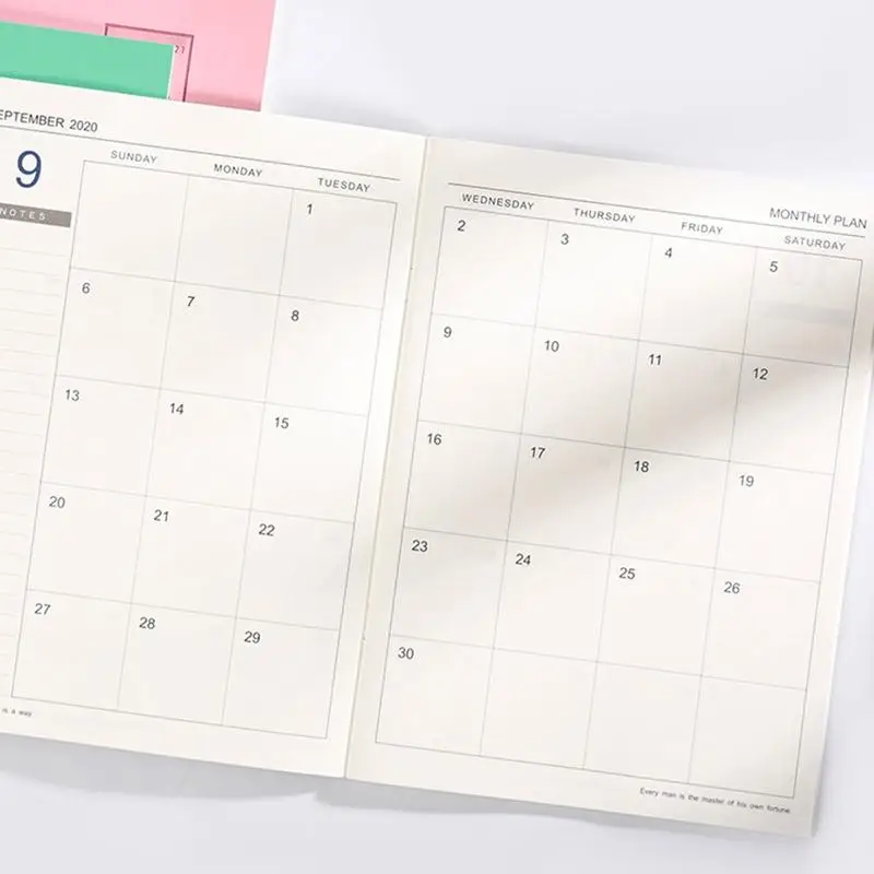 

Notebook 2021 English Version Plan Book B5 Notebook Time Management Note Pad Calendar Schedule Book Manual Office Stationery