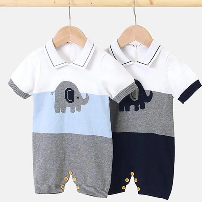 2020 New Autumn Newborn Baby Boys Girls Knitting Romper Toddler Short Sleeve Jumpsuit Outfits Baby Boy Girls Knitting Clothes