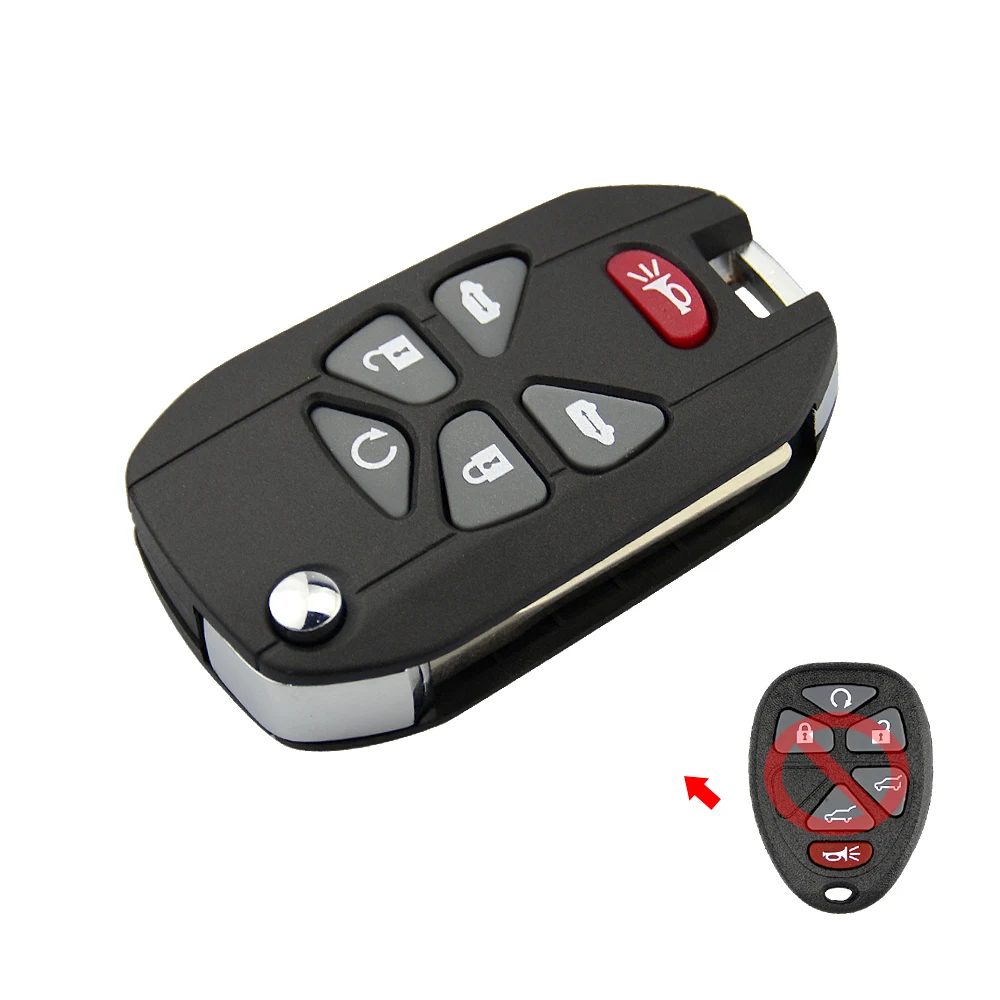6 Button OkeyTech для Buick G-C Chevrolet Cadillac Pontiac Saturn Автомобильный ключ 5 6 кнопок флип пульт дистанционного ключа оболочки заготовка для ключа пустой лезвие - Количество кнопок: 6 Button