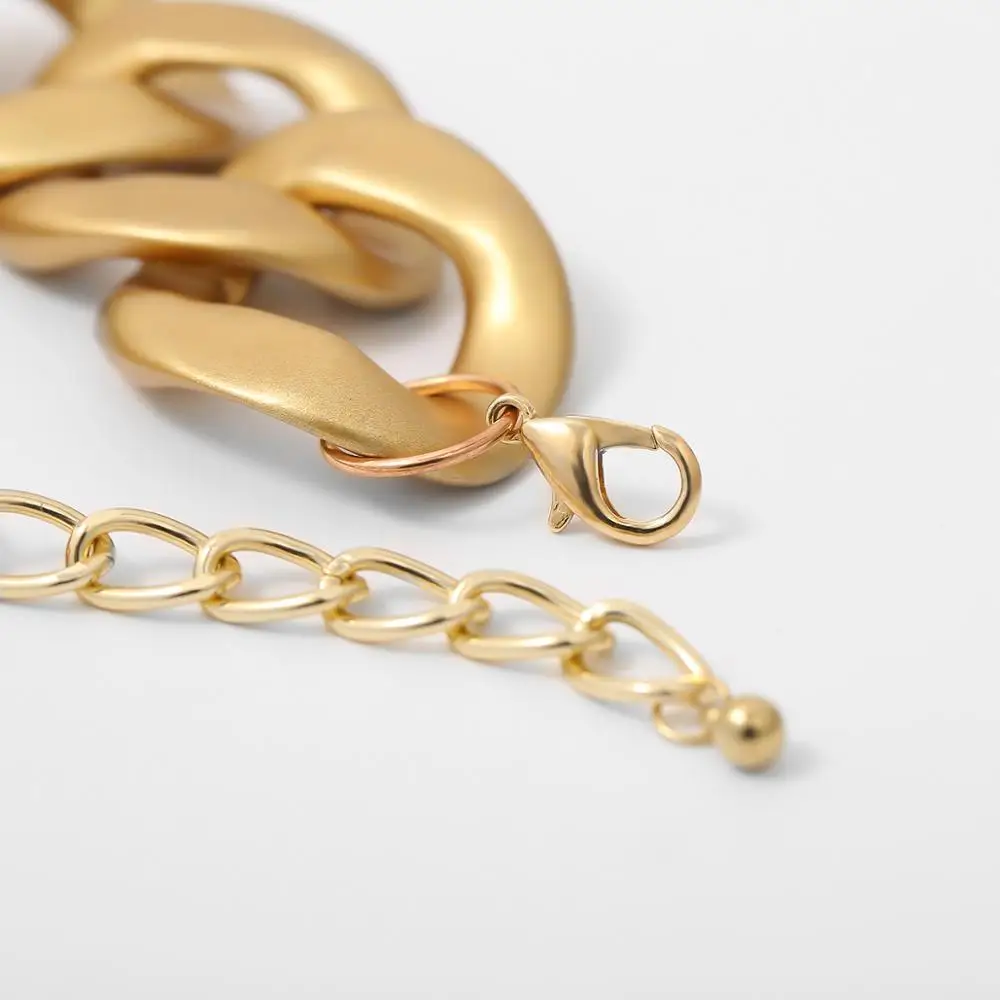 FFLACELL 2020 Новый Большой Матовый Золотистый металлический браслет цепочка