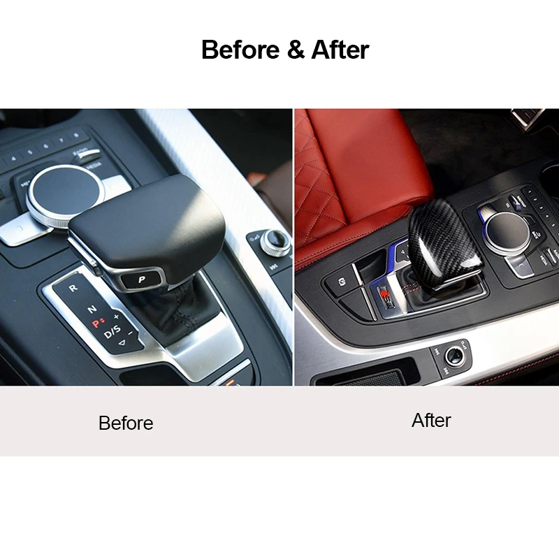 

For Audi A5 S4 A4 B9 17-19 Carbon Fiber Trim Decorative Frame Gear Box Trim Decal Cover Sticker Cover Car Goods Car Accessories