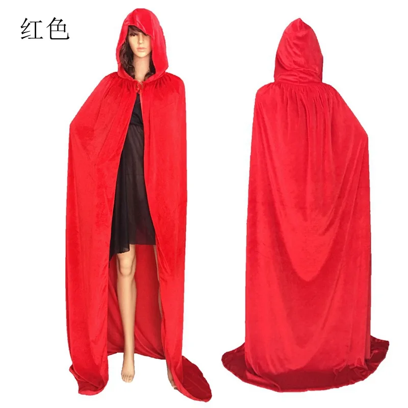 5 видов цветов женская и Мужская бархатная вампирская накидка с капюшоном плащ на