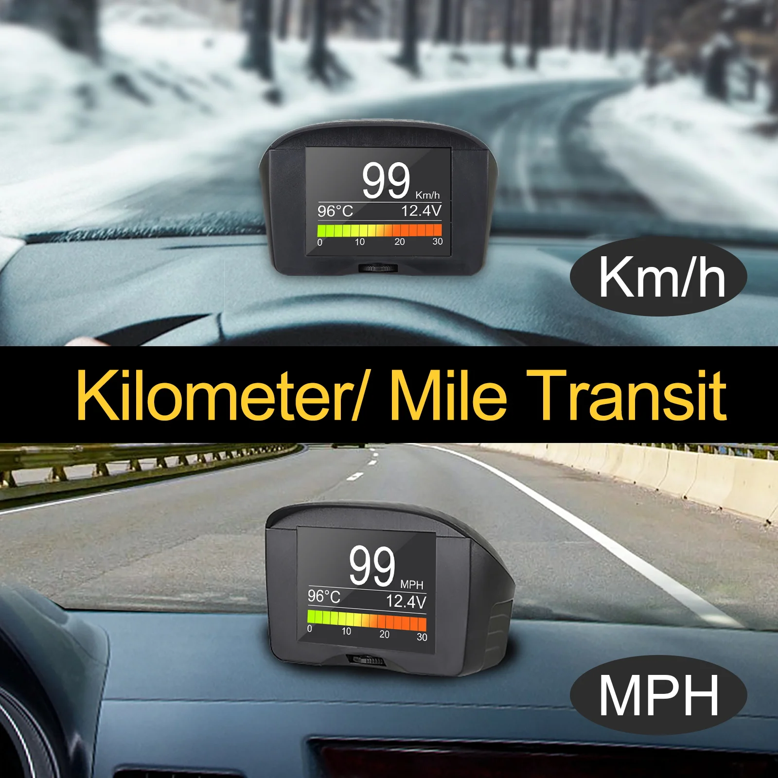 AUTOOL X50Plus автомобильный OBD2 дисплей Спидометр Авто температура воды Напряжение безопасная Сигнализация цифровой диагностический инструмент автомобильный измеритель