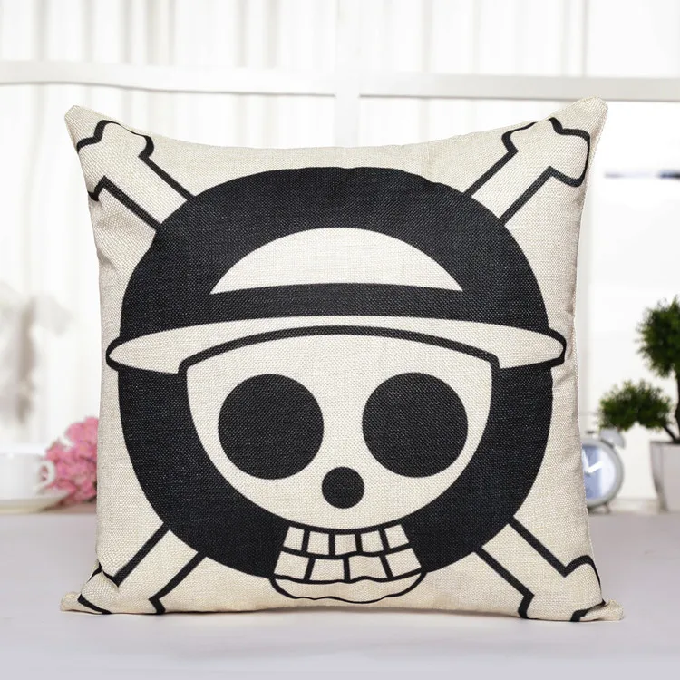 45 cm 45*45 cm One Piece Action Figure plush toys cartoon Living room pendant flax pillow cover Bedroom Deco dolls for kids party - Цвет: 45 cm