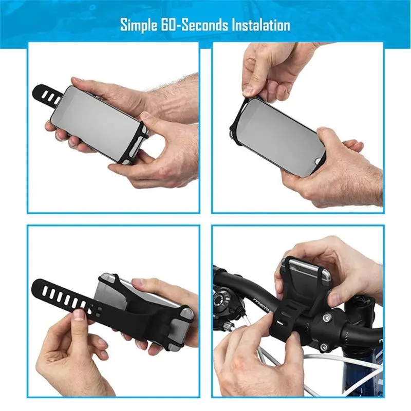 

1 Pc Universal 360 Degree Mobile Phone Holder Silicone For Bicycle Motorcycle Pram Shockproof Bracket Motorbike Accessories