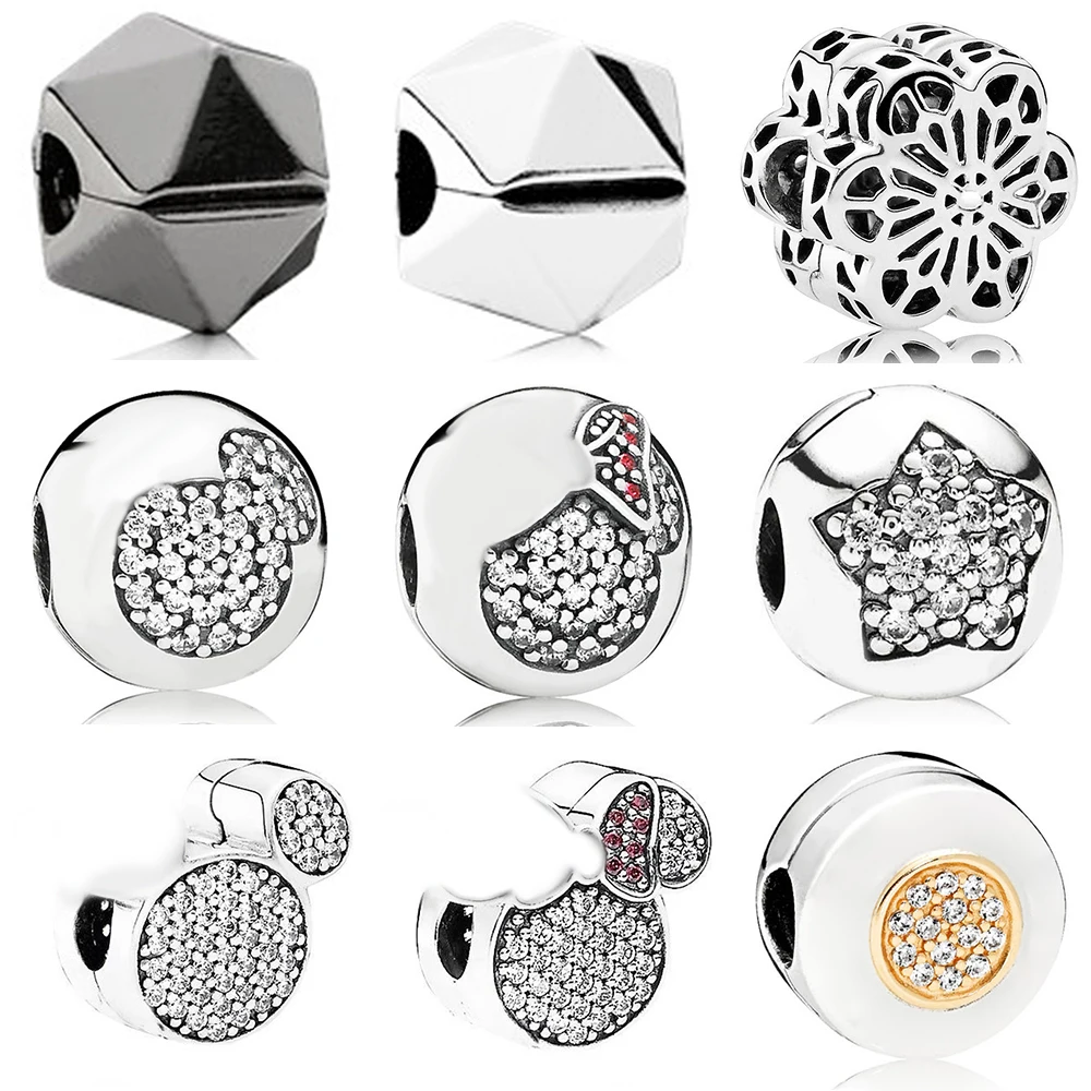 

Новый 2018 100% 925 пробы серебряный зажим для безопасности Личность ретро Шарм бусина коллокация браслет DIY браслет подарок для девочек оптовая ...