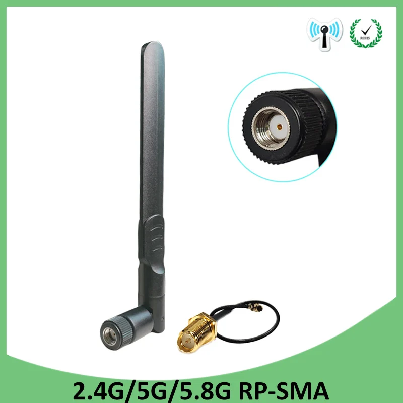 GRANDWISDOM 20 шт. 2 4g 5 8g антенна 8dbi sma Женская wlan Wi-Fi двухдиапазонная ipex 1 SMA Штекерный