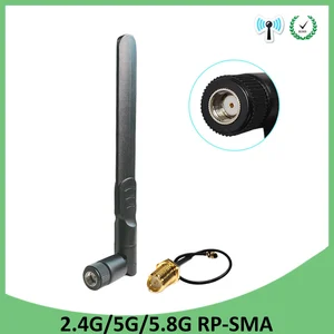 GRANDWISDOM 20 шт. 2,4g 5,8g антенна 8dbi sma Женская wlan Wi-Fi двухдиапазонная антенна ipex 1 SMA Штекерный Удлинительный кабель