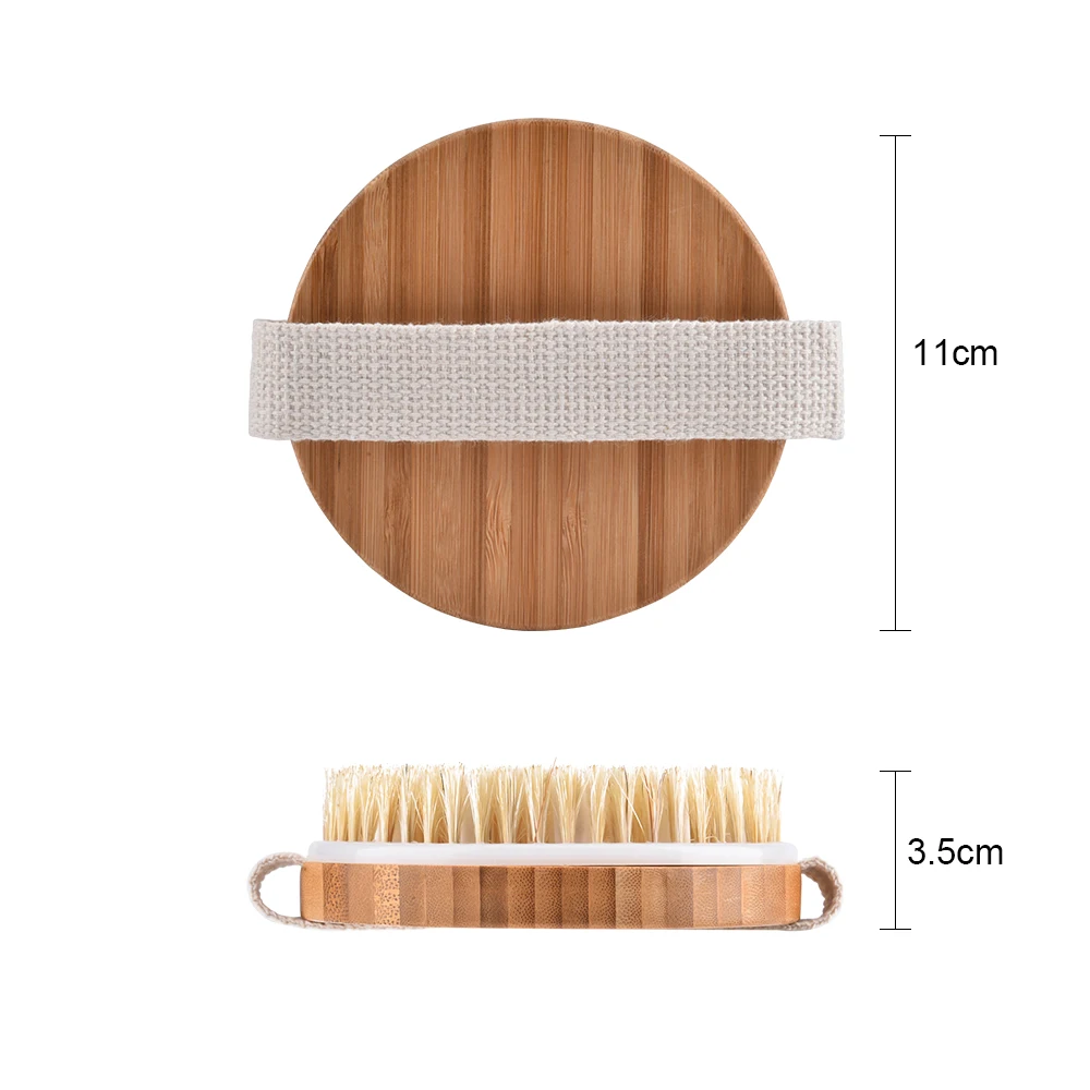 Ручная натуральная щетина щетка для ванны Массажная тела спа горячая сухая кожа