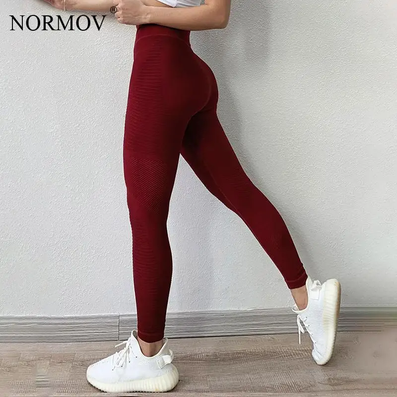 

NORMOV Women Fitness Seamless Leggings For Women High Wasit Push Up Leggins Ankle Length Jeggings Feminina Workout Leggings