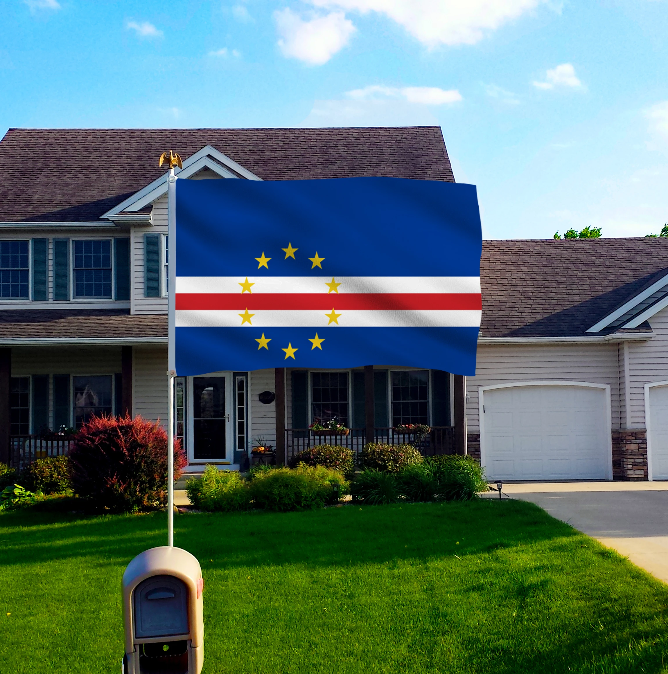 Флаг Кабо-Верде DFLIVE 3x5 футов полиэфирный флаг с принтом 90x150 см Национальный