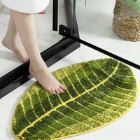 leaf shaped home decor bathroom mat nonslip bath rug mat soft bedroom carpet shower carpet for bathroom water absorption doormat