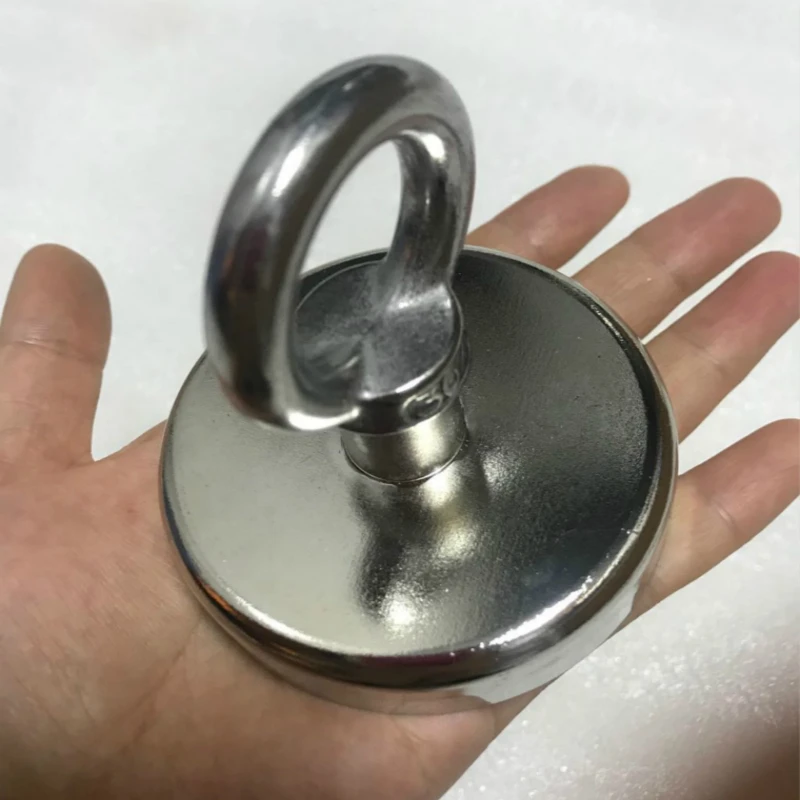 Мощный Неодимовый рыболовный магнит диаметр 75 мм максимальная сила тяги по