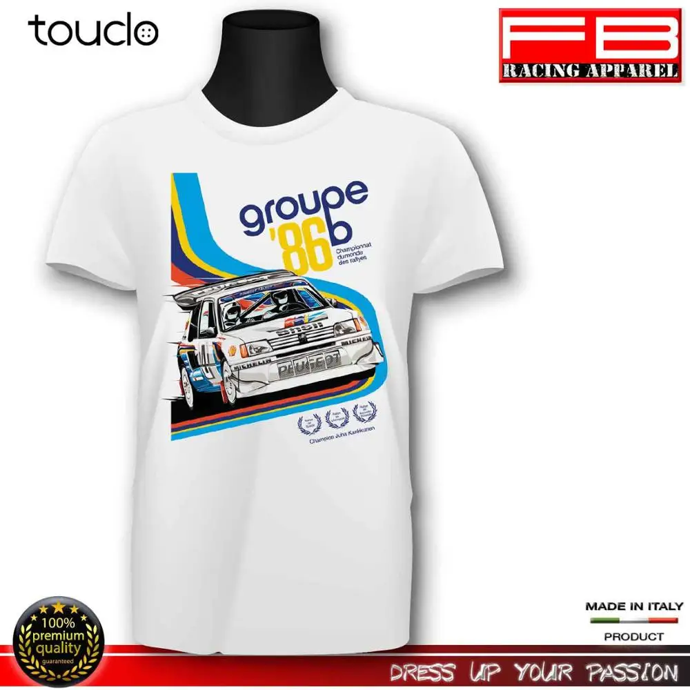 

Fashion French car fans Sporter 205 Maxi GTI Rally Group B 1986 History Tee shirt Tee shirt