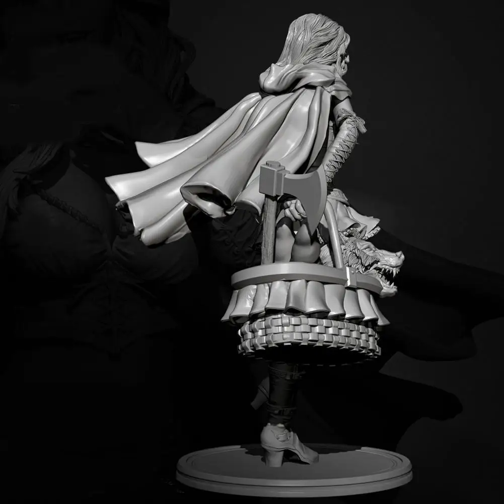 

H75mm 1/24 Red-haired Sister Resin Soldier White Mold Hand 2672 DIY Painted Model Static E5Y6