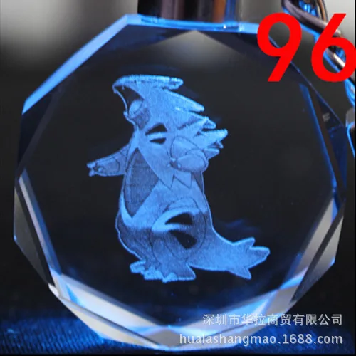 96 Карманный монстр мультфильм брелок Покемон Blastoise Charmander Пикачу светодиодный светильник кристалл кулон брелок Детская игрушка посылка Llavero - Цвет: 96