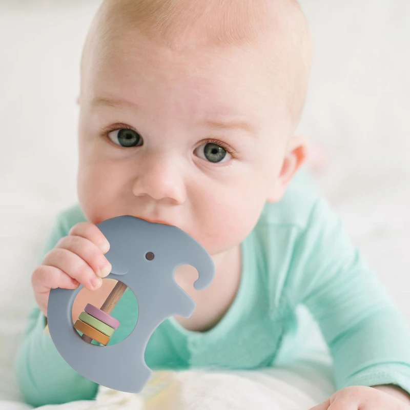 

Let's make 1Pc Silicone Rattle BPA Free ECO-Friendly Food Grade Silicone Elephant Shape Safe Soothing Newborn Teething Toys