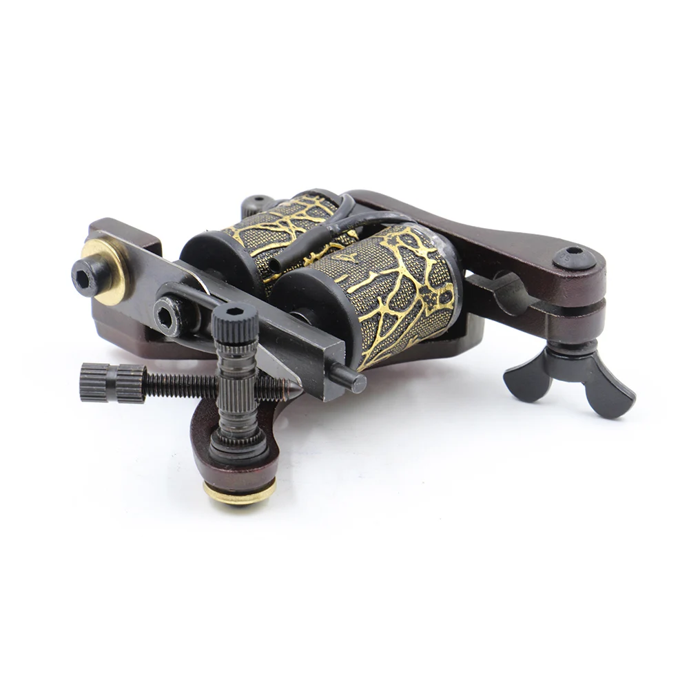 Новое поступление тату машина с 8 катушками ружками красная стальная рамка для