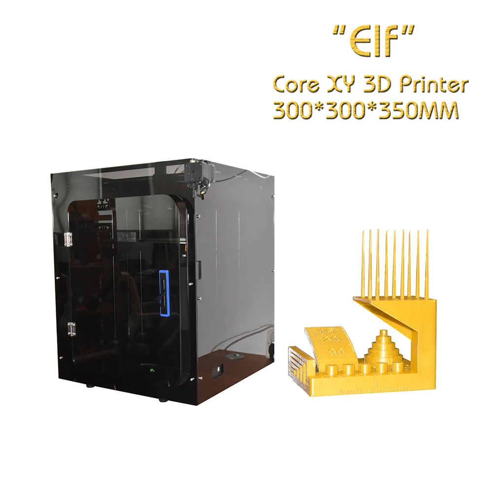 Креативный 3D CoreXY структура короткое расстояние Эльф 3D принтер, высокоточный алюминиевый профиль рама большая площадь Комплект двойной оси Z