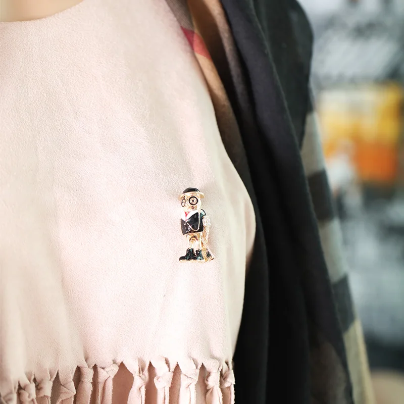 Женская Брошь в виде совы Blucome брошь золотого цвета с эмалью форме птицы