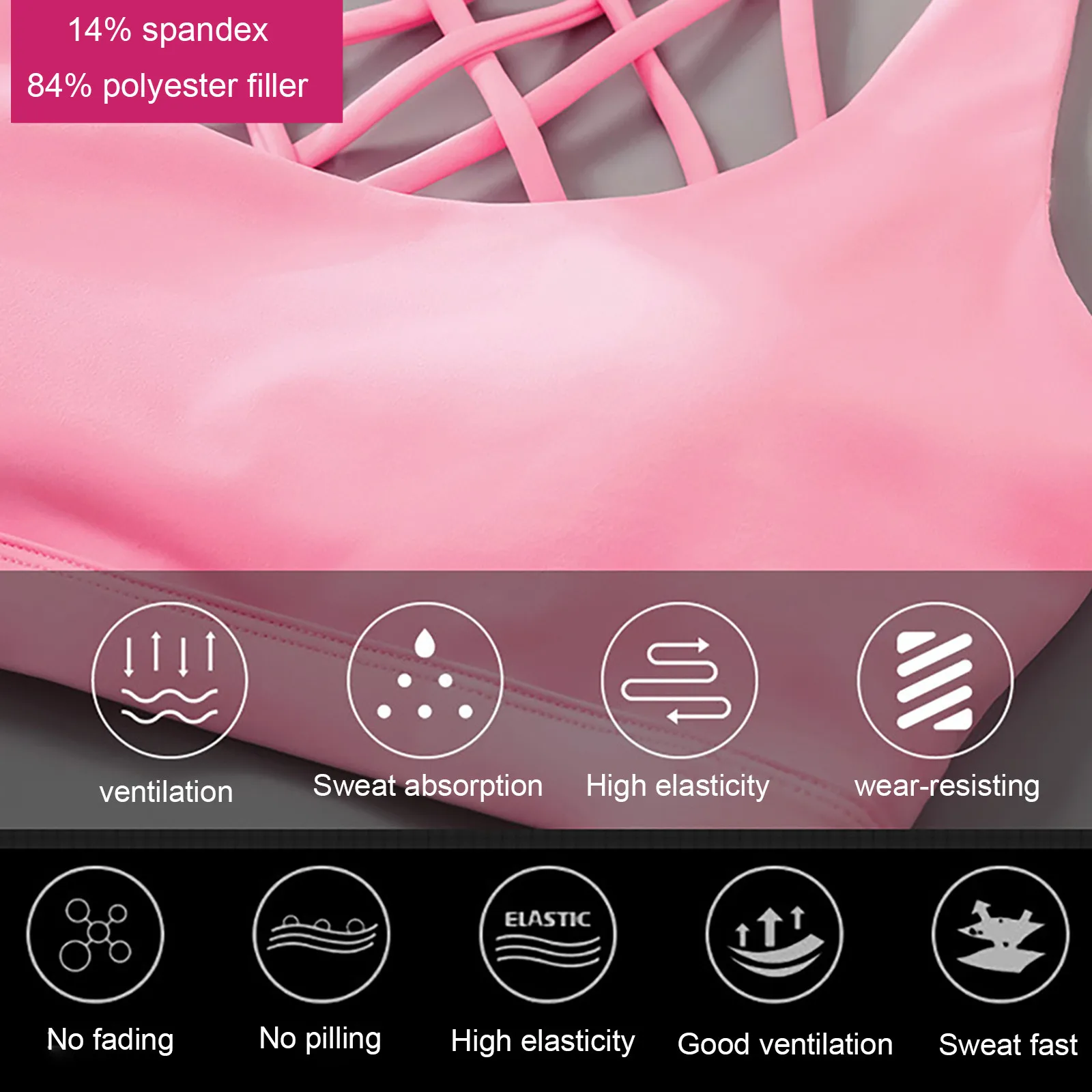

Women Bra Solid Rimless Cross Strap Sports Bras With Pads Female Workout Running Lingerie Fitness Exercise Jogging Underwear