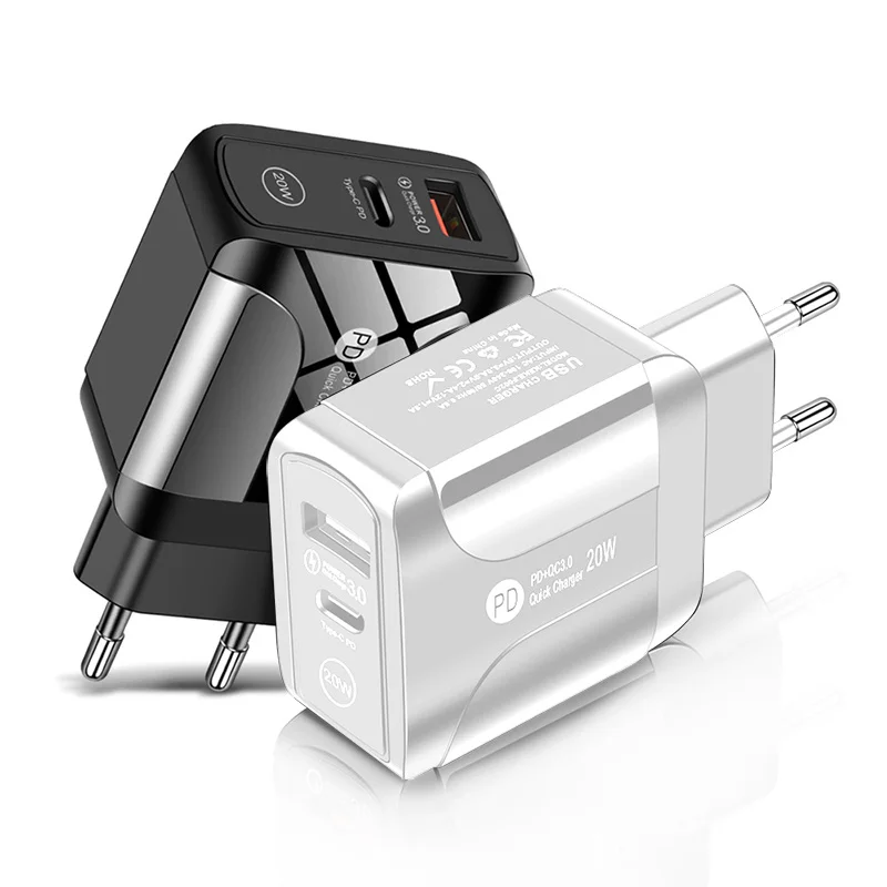 

QC 3.0 20W USB C PD Fast Charging For iPhone 12 11 Pro Max 8 AirPods iPad Type C Charger For Xiaomi 11 Samsung Phone PD Charger