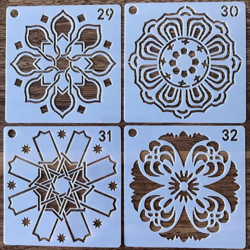 

56 Pack Mandala Dot Painting Templates Stencils, Small Mandala Template Stencils for DIY Art Project Rock Painting