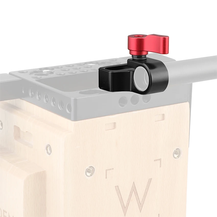 

CAMVATE Flexible 15mm Single Rod Clamp Adapter With 1/4"-20 Mounting Groove (Red Knob) C2239
