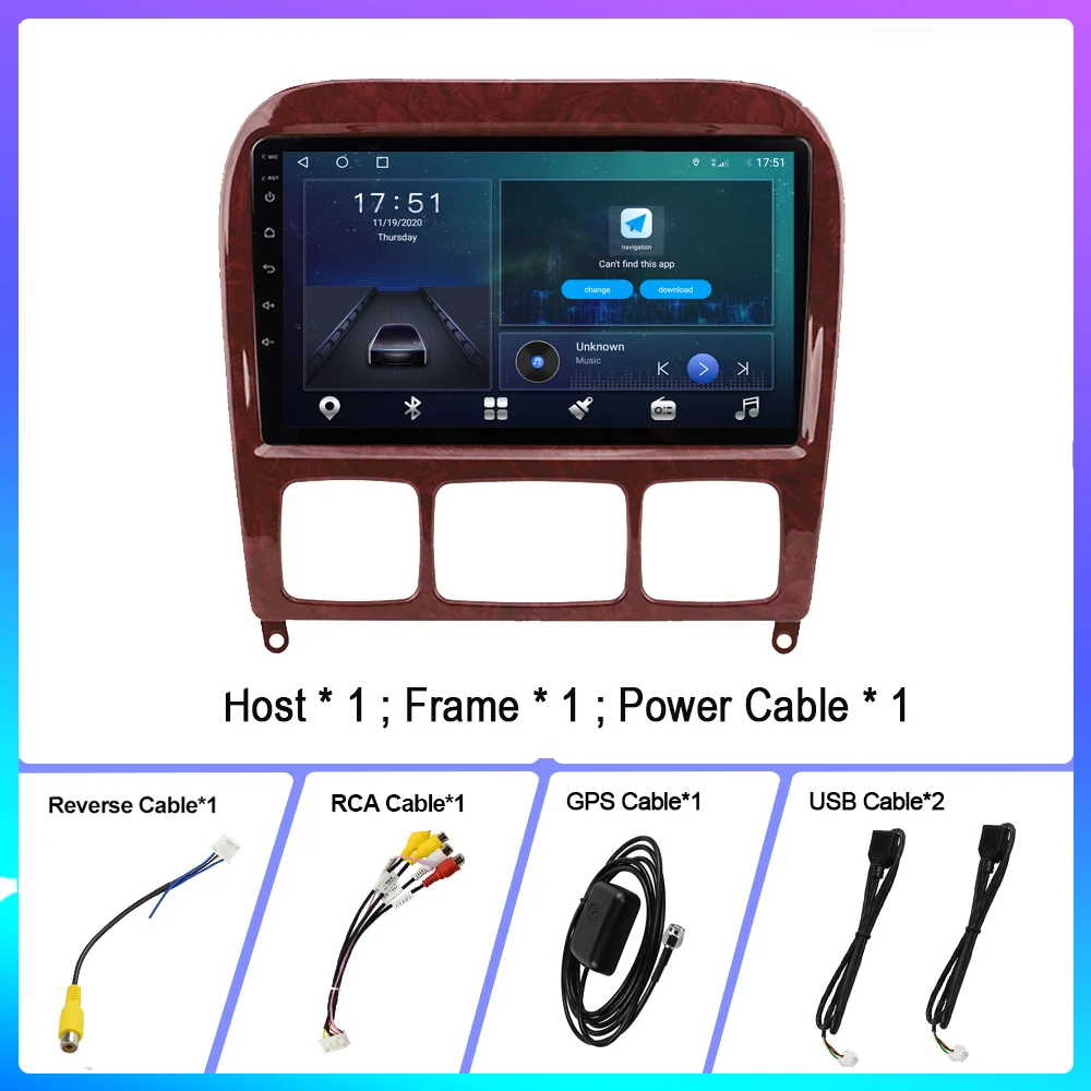 

Autoradio Car Radio for Mercedes Benz S Class W220 S280 S320 S350 S400 S430 S500 S600 S55 1998-2005 Android Multimedia Stereo