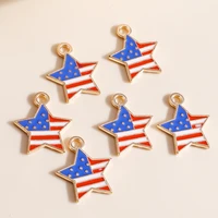 10pcs 1618 national usa flag charms for earrings pendants necklaces making enamel star charms handmade diy jewelry accessories