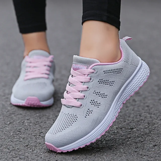 Women Casual Shoes Fashion Breathable Walking Mesh Flat Shoes Sneakers Women 2021 Gym Vulcanized Shoes White Female Footwear 4