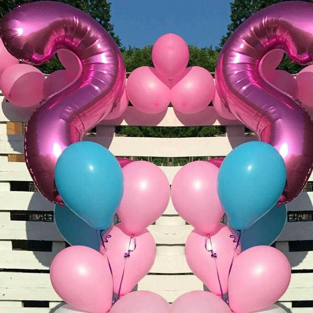 40 дюймовый светодиод Цифры большие шары алюминиевой фольги воздушный шар с