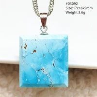 genuine natural blue turquoise pendant necklace rectangle rare women men green turquoise necklace oval shape jewelry aaaaa