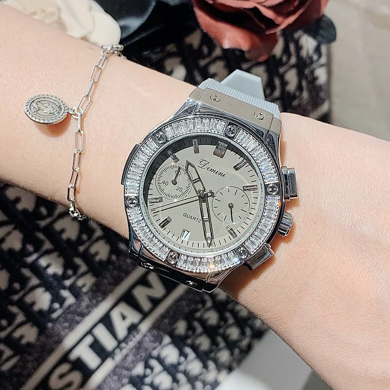 New Unisex Watch Waterproof Women Big Dial  Six Pin Sports Chronograph Women's Rhinestone Watches Ladies Casual Watch Clock Gift