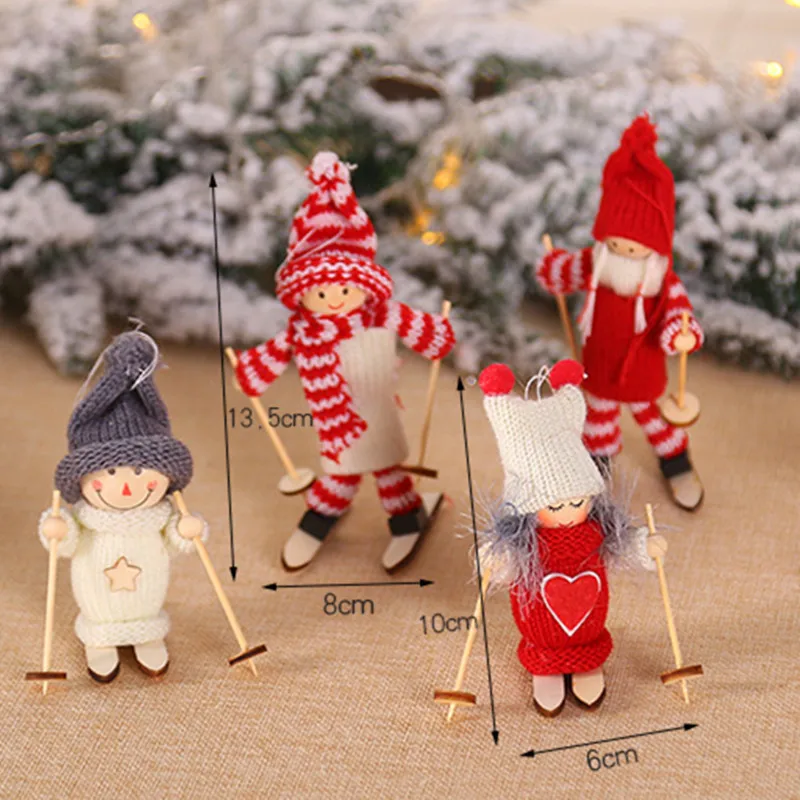 Рождественский Декор ангел Санта-Клаус лыжная кукла Рождественское украшение