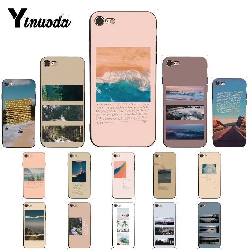Yinuoda Sea flower landscape wallpaper Black Phone Case for iPhone X XS MAX 6 6S 7 7plus 8 8Plus 5 5S XR 11 Pro Max | Мобильные