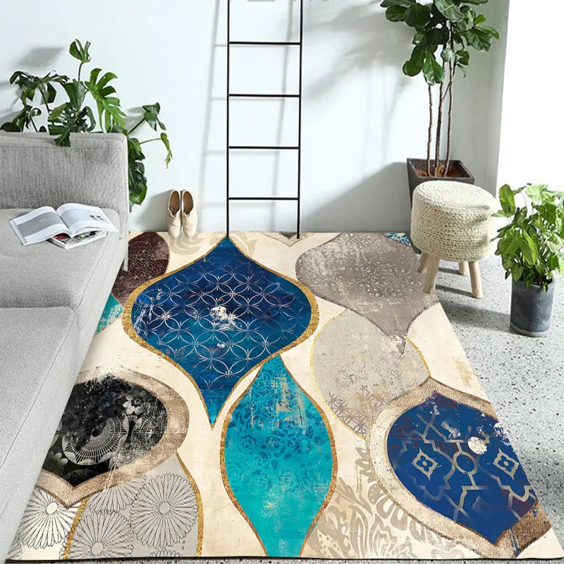 

Customize abstract Light luxury ins tatami rug decoration carpet printed non-slip carpet Living room hotel home decoration mat