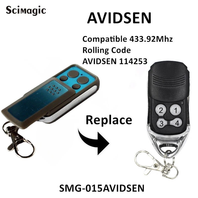 

For AVIDSEN 114253 Gate Remote Control Garage Door Opener For 104251 104250 OLD RED 104257 104350 654250 664700 433 MHz