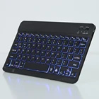 Беспроводная клавиатура для планшета с регулируемой яркостью, 7-цветная RGB подсветка, многофункциональная клавиатура для телефонов, планшетов, ноутбуков iOS, Android