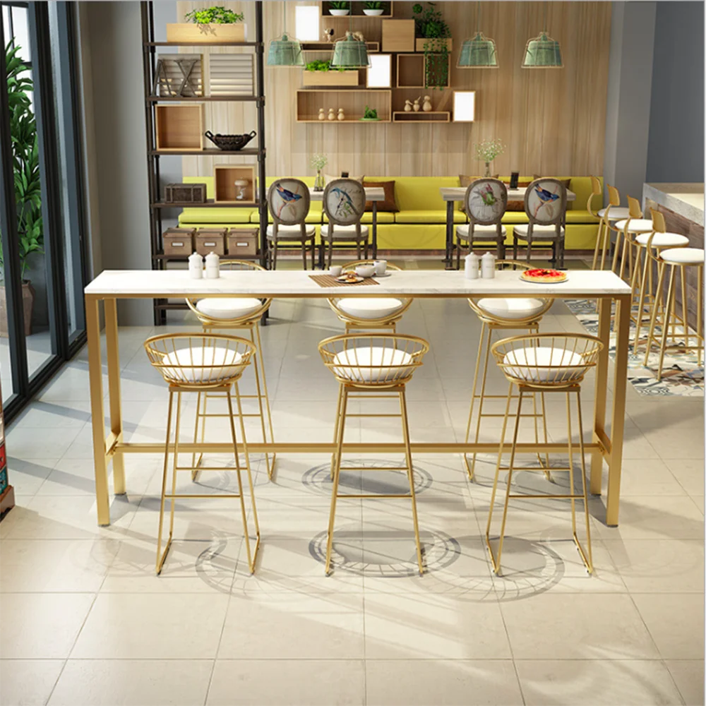 Скандинавский домашний стол для Марбл бара на стене длинный tSimple и able молочный