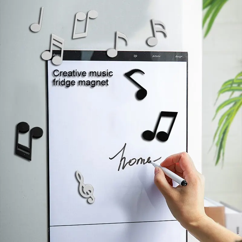 

6pcs/Set Fridge Magnets Creative Musical Notes Magnet Refrigerator Message Sticker Home Decor Kitchen Accessory Educational Toy