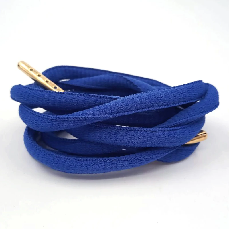 10 dark blue Gold Аксессуары для обуви, шнурки для обуви, белые, круглые, мужские, плоские, замочки, Круглые, Сникеры, кружева, офсетные, кордон, 4 цвета, металлическая головка - Цвет: 10 dark blue Gold