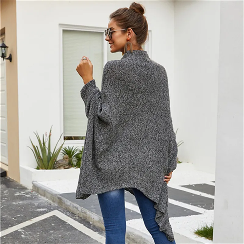

Plus Size Women Sweater 2020 Winter Sweater Casual Fashion Women Turtelneck Cloak