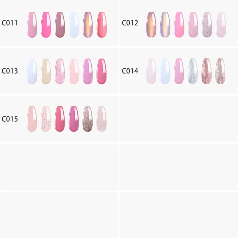 Набор гель-лаков Elite99 6 шт. Гель-лак для ногтей розового цвета с вишневым узором