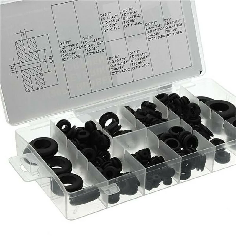 

Assortment Rubber Gaskets Hoses Replacement Electrical Supplies 180pcs